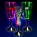 7 1/2 Oz. Light-Up Champagne Flute w/Black Base